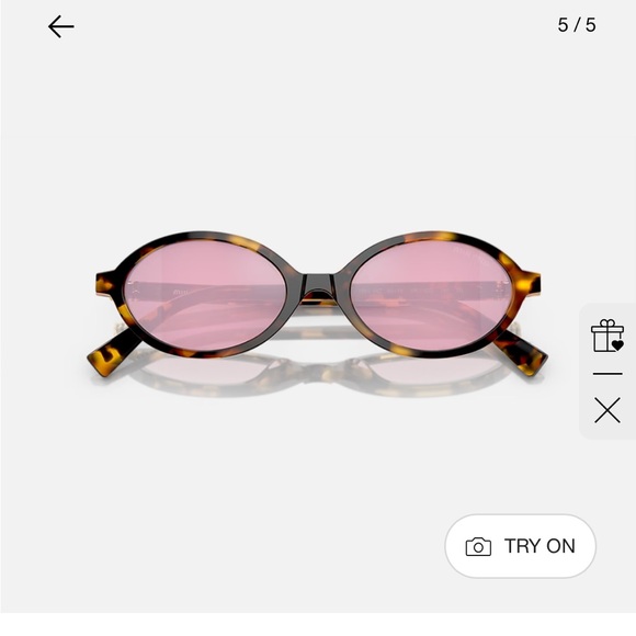 Miu Miu Accessories - Miu Miu Oval Tortoise Sunglasses with Rose Lenses